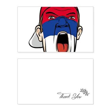 Imagem de Bandeira da Sérvia Máscara Facial de Maquiagem Cabeça Gritando Cartão de Agradecimento Papel de Aniversário Saudação Apreciação de Casamento