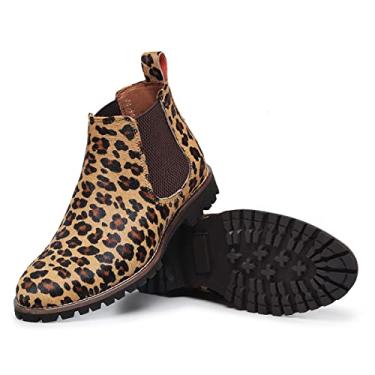 Imagem de Bota Chelsea Botinha Feminina Tratorada Confortável Onça Lecas Cor:Onça;Tamanho:37