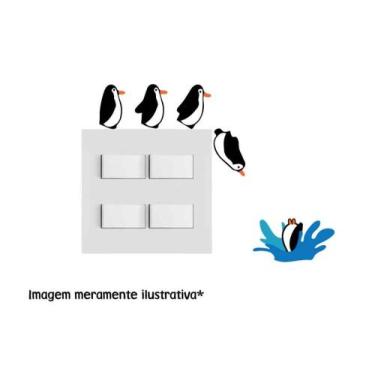 Imagem de Adesivo Para Interruptor Pinguim Mergulhando - Lojinha Da Luc