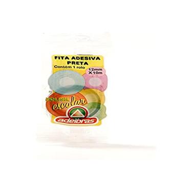 Imagem de Fita Adesiva, Adelbrás, 12mm, Preta, Rolo de 10 metros