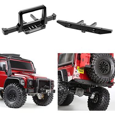 Imagem de Conjunto de para-choque de guincho dianteiro e traseiro Harry CNC Alum para Traxxas TRX-4 1/10 RC (frontal e traseiro)