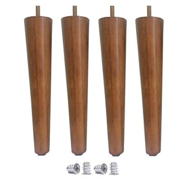 Imagem de Pé Palito 30cm Madeira Amêndoa Marrom Claro + Bucha Americana (4)