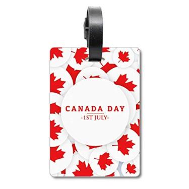 Imagem de 4 de julho, folha de bordo feliz dia do Canadá, bolsa de mala, etiqueta de bagagem, etiqueta para cartão de armazenamento