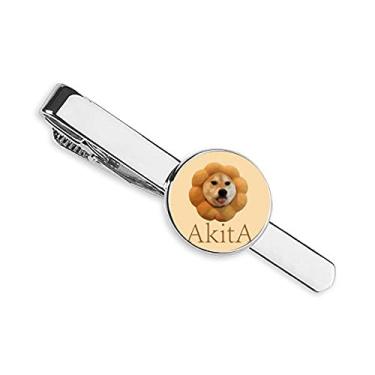 Imagem de Almofada de cachorro Akita para pescoço corporal, gravata com clipe de gravata, presente para homem de negócios