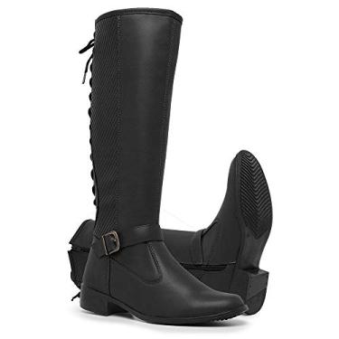 Imagem de Bota Feminina Montaria Cano Longo Amarração (Preta, 40)