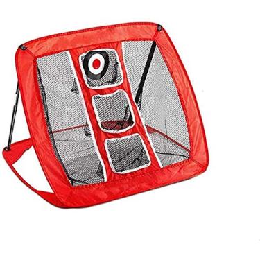 Imagem de JWCN Rede de golfe de treino de golfe para uso interno com alvo e bolsa de transporte, rede de golfe de 20 x 63 cm para quintal, vermelho, preto, para prática de quintal, lasca, dirigir, bater, tamanho único, C1 Uptod