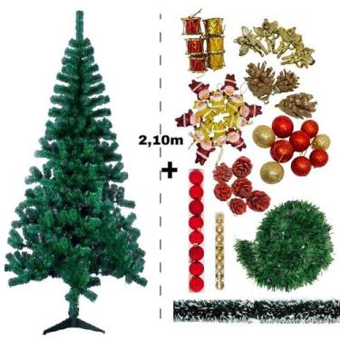 Imagem de Arvore De Natal Grande Pinheiro Canadense Verde 2,10 1,20 0,60 Metros