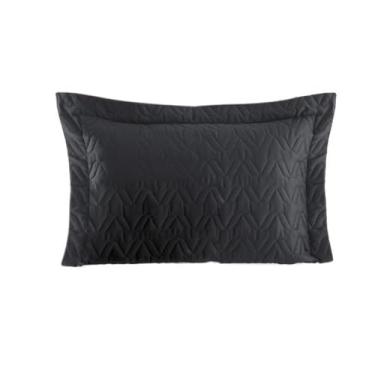 Imagem de Porta Travesseiro Kacyumara Satinée Liso 90x50 cm Preto