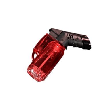 Imagem de Isqueiro Mini Maçarico Acendedor à Gás Recarregável Chama Regulável vermelho