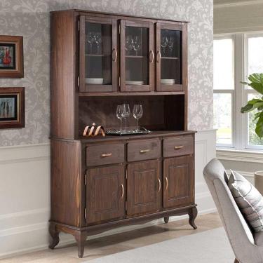 Imagem de Armário Rústico Arca e Oratório Madeira Maciça Imbuia Shop JM