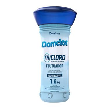Imagem de Flutuador Tricloro 1.6 Kg DomClor 8 Pastilhas 200 Gr Para Piscinas Controle Bactérias Fungos Algas