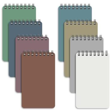 Imagem de Caderno de bolso/caderno espiral – Conjunto de 8 cadernos pequenos, bloco de notas com papel grosso, diário de 7,6 cm x 12,7 cm para mulheres, mini caderno encadernado em espiral, 60 páginas pautadas