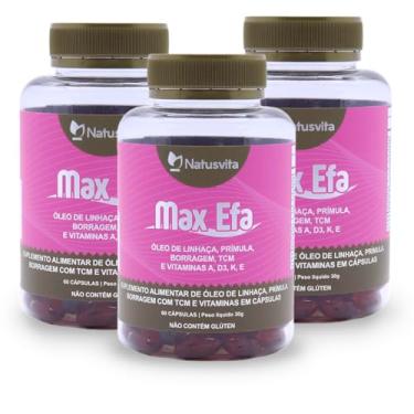Imagem de Kit 3 und. Max Efa (Óleo de Linhaça, Prímula, Borragem com TCM e Vitaminas A, D3, K e E) 180 cápsulas