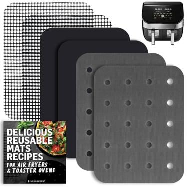 Imagem de Forros Air Fryer para Vórtice de Panela Instantânea Plus 8 qt, Inserções de Airfryer reutilizáveis para cesta, 7 peças de acessórios de revestimento duplo para 8 litros, acessórios de fritadeira de ar