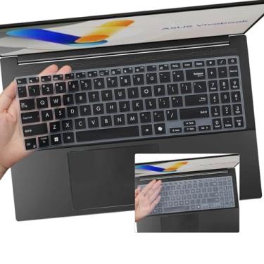 Imagem de 2 peças de capa de teclado para ASUS Vivobook 15 M5506 S5506 S5507 S5507QA 15,6 polegadas, VivoBook 18 M1807 M1807HA 45.7 cm, VivoBook 16 M1607KA M5606 S5606 X166 07QA/Viv. obook V16 V3607VU V3607VJ