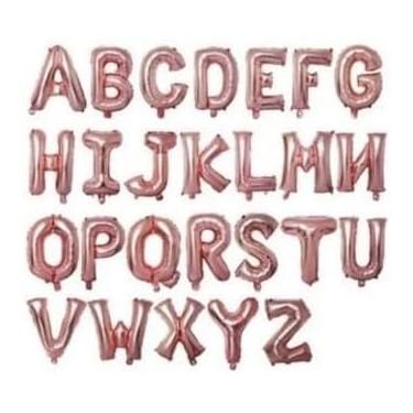 Imagem de Balão Metalizado Letra Rose 30cm - Decoração de Festas, Aniversários e Eventos - Casa dos Balões (Rose, P)