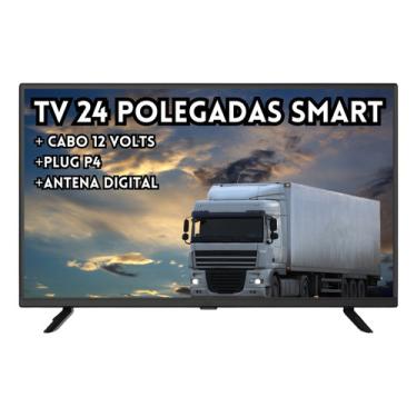 Imagem de Tv Smart Digital 12v 24 Pol 12 Volts Para Caminhão + Antena 24 polegadas Carreta Van Ônibus Van Motor Home