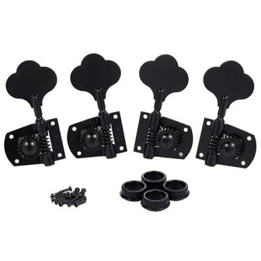 Imagem de KAISH Preto 2+2 Cloverleaf Bass Tuners Bass Tuning Machines Teclas de afinação de baixo para padrão/Highway One Series Jazz J Bass/Precision P Bass