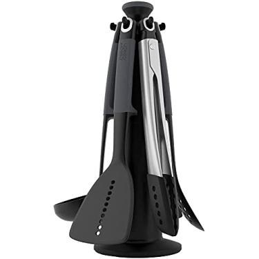 Imagem de Joseph Joseph Elevate Carousel Conjunto de utensílios de cozinha de nylon com suporte giratório para armazenamento, 6 peças, cinza