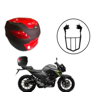 Imagem de Baú Bauleto 41 Litros Awa Pross + Bagageiro Fz25 18 - 23, Vermelho