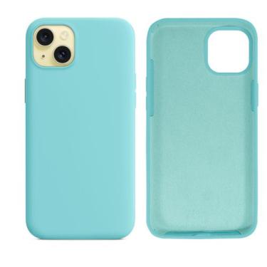 Imagem de Capinha Compatível com iPhone 15 Plus Silicone com Interior Aveludado 