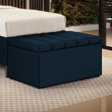 Imagem de Calçadeira Baú Navi 90 / N-025 Veludo Azul Marinho  - ARADECOR, Azul M
