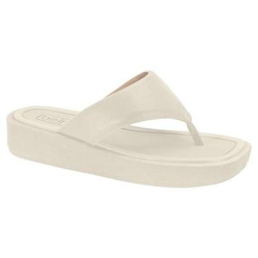 Imagem de Tamanco Beira Rio Plataforma - Feminino, Branco off, 37