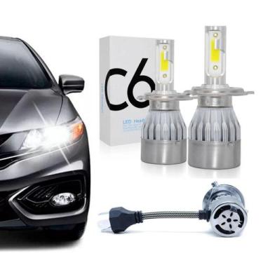 Imagem de Kit Par Super Led Lumens 6500K 12V 24V H4 Farol Automotivo - Tesla Sto