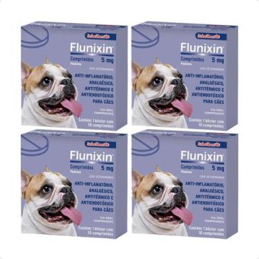 Imagem de Kit 4 Flunixin 5mg Anti-Inflamatório Chemitec Cães - 10 Comprimidos