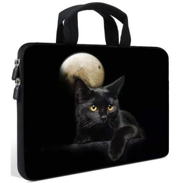 Imagem de AMARY Bolsa para laptop de 11,6 polegadas, 30,5 cm, bolsa de transporte de neoprene para notebook Chromebook capa Ultrabook para tablet Apple MacBook Air, HP, Dell, Lenovo, Asus, Samsung (gato)