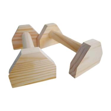 Imagem de YIJU 2x Parallettes de madeira Push up Handles Workout Strong Grip Pushup Handles Equipamento Pranchas Calistenia Madeira maciça Pushup