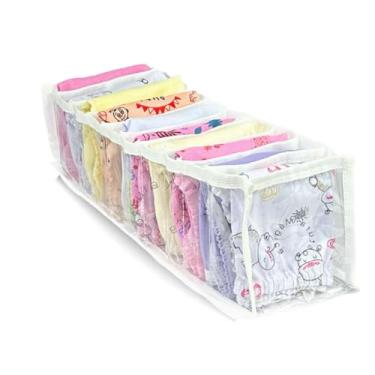 Imagem de 1 Colmeia Organizadora de Gaveta Para Calcinha Peça Íntima e Meias - Acabamento Reforçado em Tecido Poliéster Branco - P1 34x10x10 - Plástico Grosso - Organizador de Comodas, Closet e Gavetas.