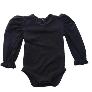 Imagem de Body Bebê Preto Manga Longa Princesa - Top Baby, Preto, RN