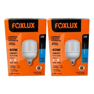 Imagem de Lampada Led Bulbo 40w 6500 K Foxlux Bivolt Kit 02 Und, Branco-frio