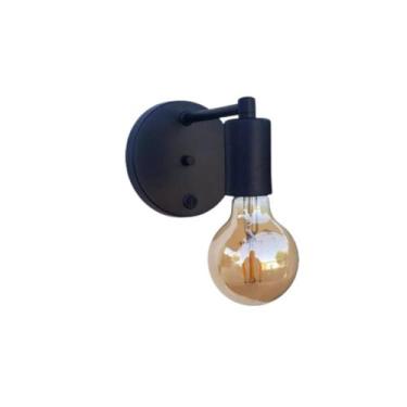 Imagem de Arandela Parede Industrial Lavabo Preto E27 C/ Interruptor - Poliluz