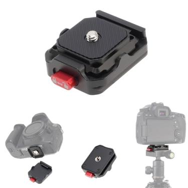Imagem de Fotga Placa de base de liberação rápida para câmera, placa de montagem de tripé com rosca de 0,65 cm, rosca para câmera DSLR mirrorless tripé monopé DJI estabilizador, placa superior + placa de base,