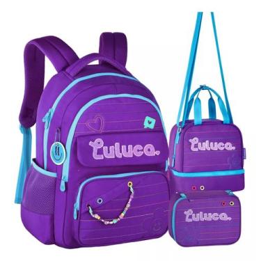 Imagem de Kit Mochila Luluca Costas Lancheira E Estojo 2025 - Clio Style