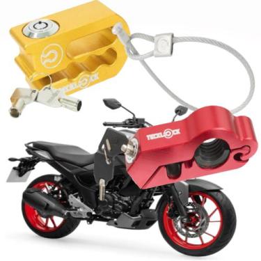 Imagem de Trava Antifurto Manete Manopla Freio Disco Capacete Moto - KIT_TRAVAS 