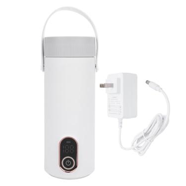 Imagem de Chaleira elétrica para viagem, Chaleira elétrica portátil de 300W e 400ml com 4 controles de temperatura, Caldeira de água quente pequena recarregável de aço inoxidável 304