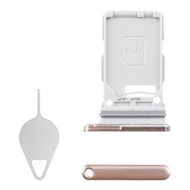 Imagem de BESJMYT Substituição da bandeja do cartão SIM para Samsung Galaxy S21 Plus 5G (versão SIM único) Adaptador de suporte de slot de bandeja de cartão violeta fantasma com ejetor de agulha para S21+ Plus