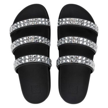 Imagem de Chinelo Feminino Slide Moderno Casual Brilho Cristal Zaxy