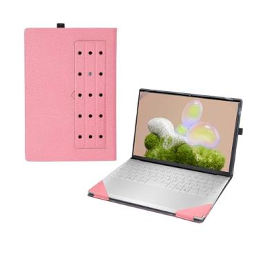 Imagem de Capa de laptop para Dell XPS 13 9350 9345 9340 9315 XPS 13 Plus 9320 All-Inclusive 34.0 cm 2 em 1 capa de bolso interno de couro PU (rosa)
