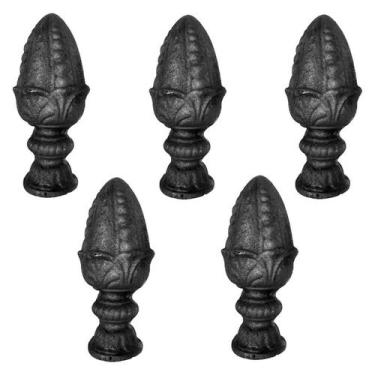 Imagem de Kit 5 Pinhas Ferro Fundido N09 P/ Grade Portão Sacada Muro - UNICLÁUDI