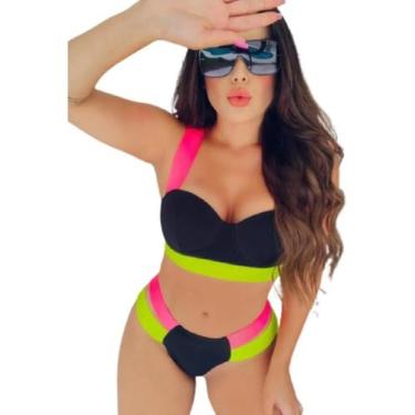 Imagem de Biquini Neon Tiras Grossa Modelo Das Gringas Fio Duplo - Rv Modas, Ver