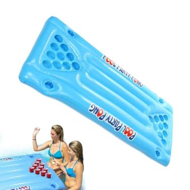 Imagem de Mesa de bilhar de cerveja, mesa de beira da cerveja mesa de bilhar,Praia flutuante de pingue -pongue | Brinquedos de jangada de piscina de piscina de cerveja Tabela inflável para adultos para acessóri