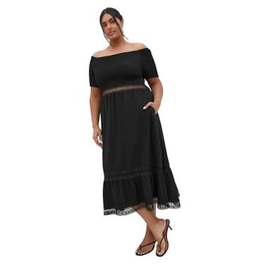 Imagem de City Chic Vestido feminino plus size - Aura Midi, Preto, 48