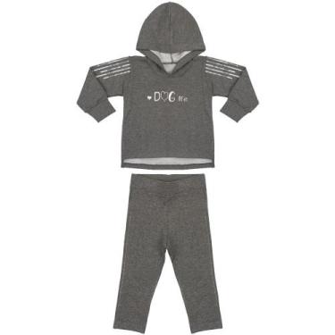 Imagem de Conjunto Infantil Look Jeans Moletom Mescla - MESCLA - P, Mescla, P