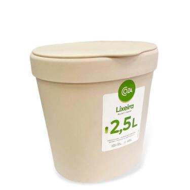 Imagem de Lixeira Basic com Tampa 2.5L  Bege LGR 10906/0468 - Coza