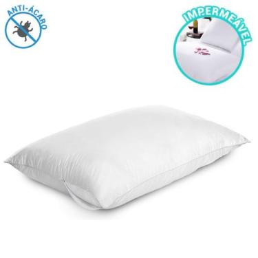 Imagem de Capa de Travesseiro Impermeável Fronha Protetor Porta 50x70 - Secalux