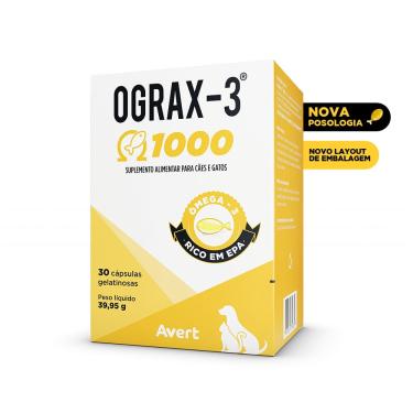 Imagem de Suplemento Nutricional Avert Ograx 3 com 30 Cápsulas 1000mg